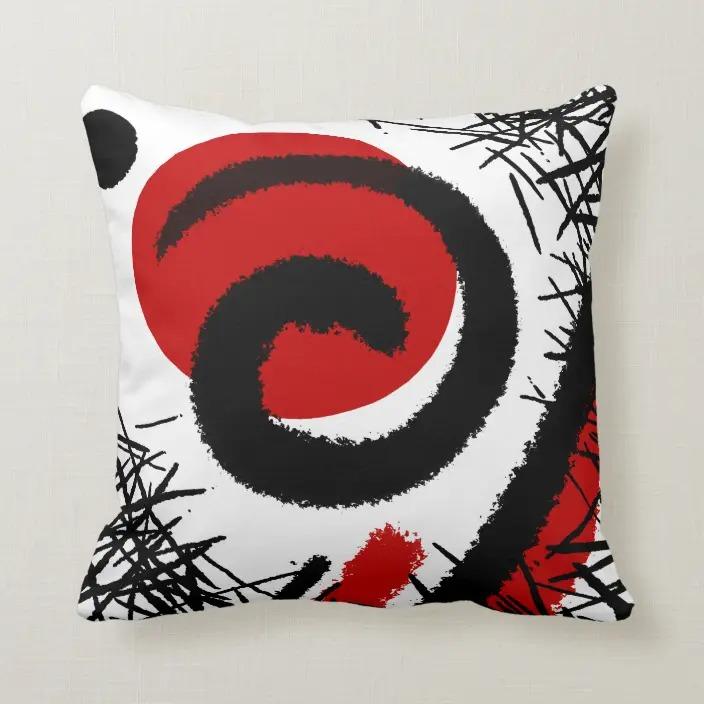 

Red and black geometric lines color matching retro pillow cover 60*60 sofa decoration cushion cover 45*45 home decoration 40x40cm 16x16in