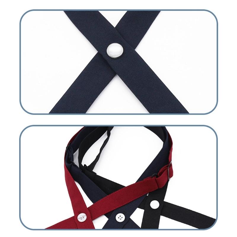 Adjustable Criss-Cross Bowtie Preepy Look School Uniform All-match Solid Color