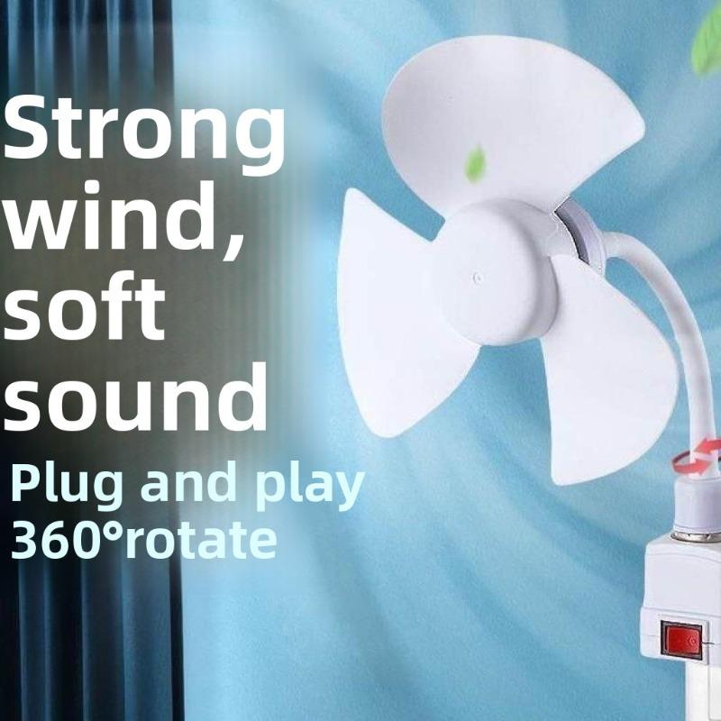 Silent Small Fan with Three-way Universal Plug and Integrated Small Whirlwind. Portable for Home Use, Suitable for Bedroom Bedside.