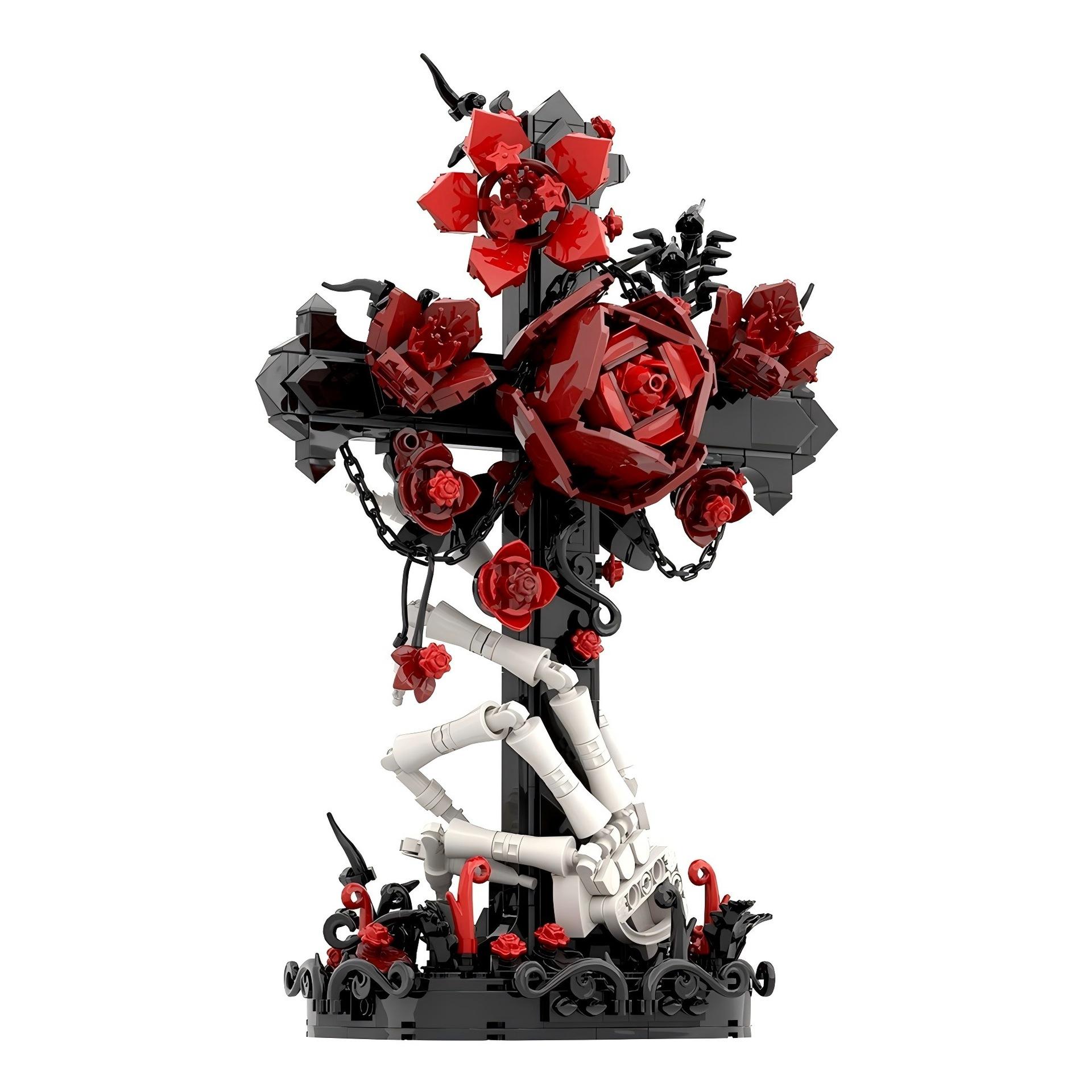 MOC Gothic cross building block toy