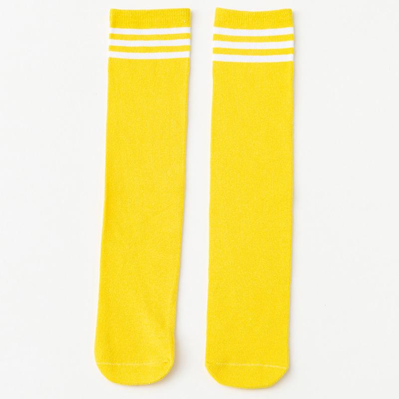 Kinder Lange Kniestrümpfe Gestreift & Uni - Frühling/Herbst Stil, Einheitsgröße, Bonbonfarben, für Jungen & Mädchen