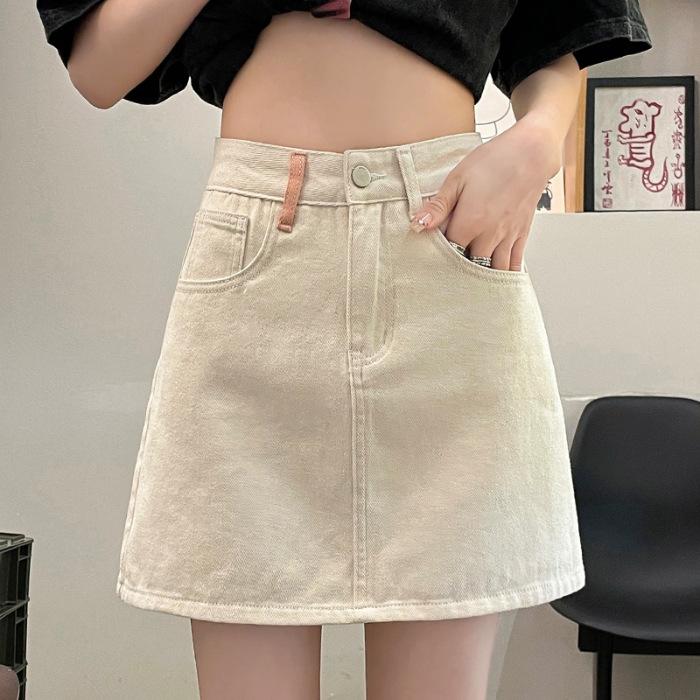 

Летняя джинсовая юбка для женщин с небольшим А-силуэтом, юбка для девочек с карманами ручной работы и джинсовая юбка ручной работы XXL