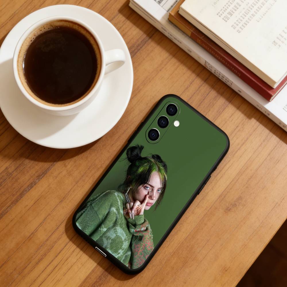 Sängerin B-Billie Eilish Handyhülle Schwarzes Silikon Weich Für Samsung Galaxy A73,A72,A71,A70,A53,A52,A51