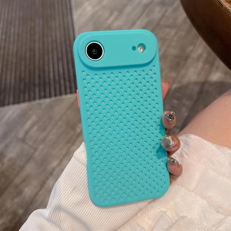 Heat Dissipation Breathable Cooling Phone Case For iPhone 17 Pro Max 17 Pro 17 Air 16 16e 15 14 Pro Max 14 15 Plus Soft Silicone Cover