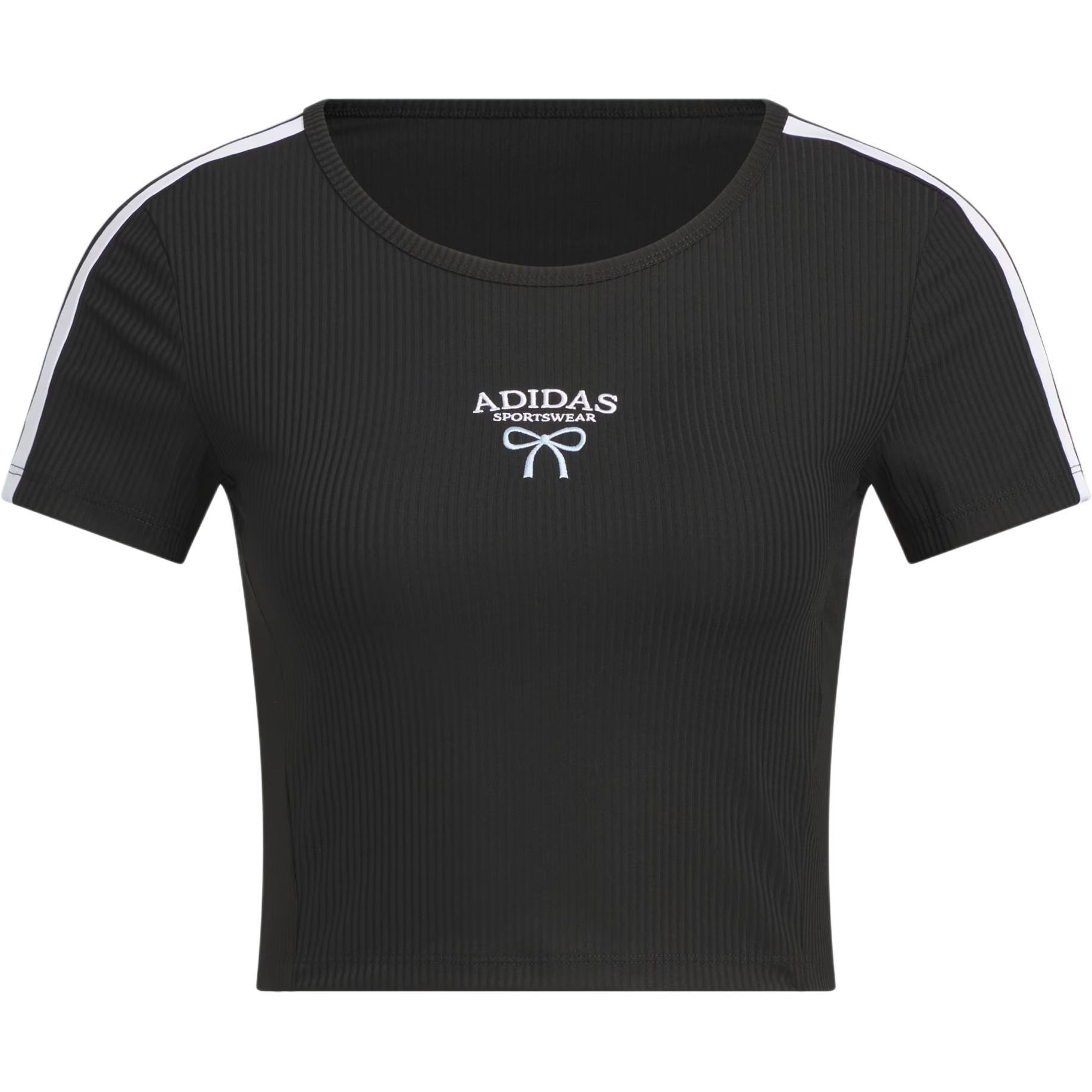 

Adidas Rib Slim Baby Round Neck Short Sleeve T-Shirt Women Tops KE5791 S