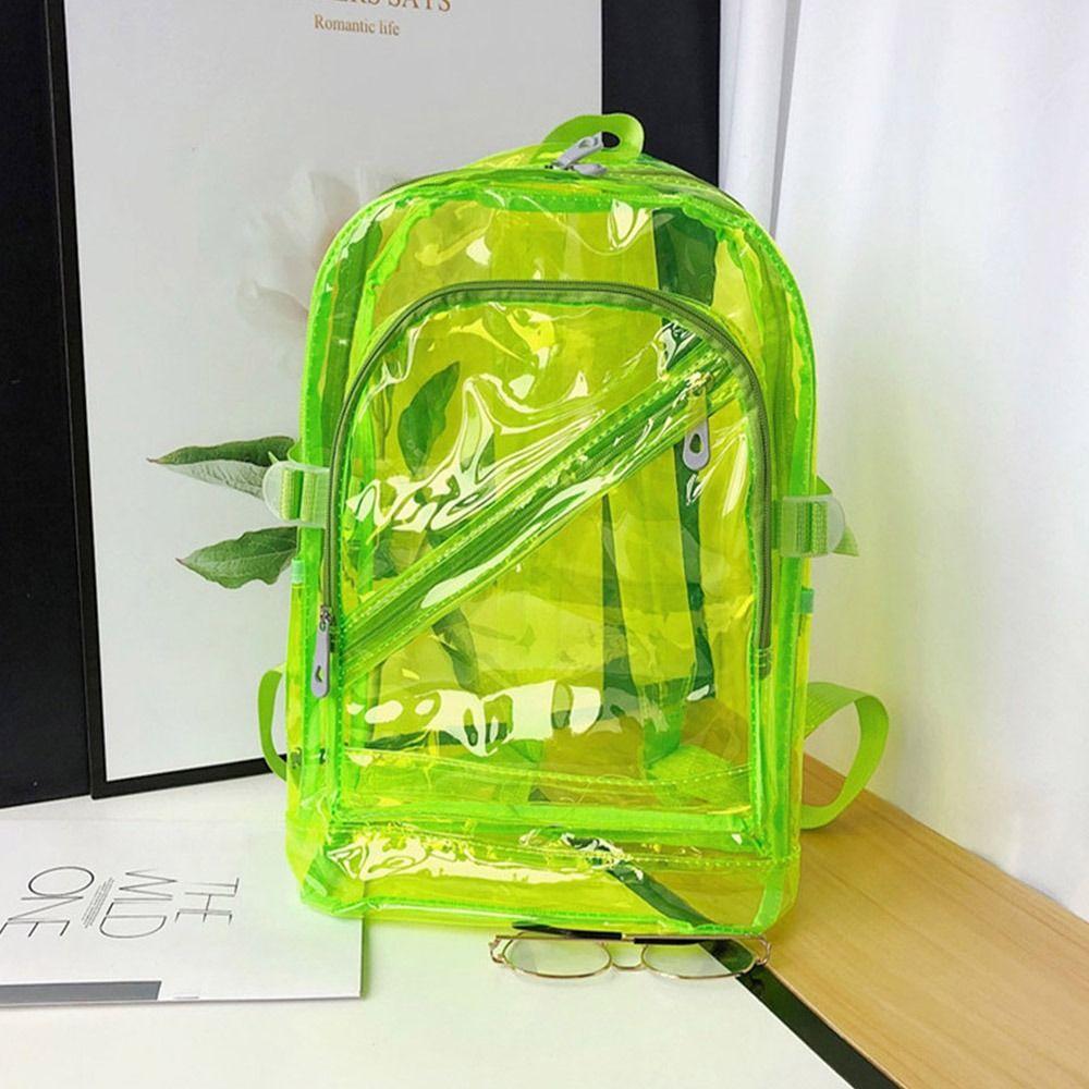 Wersja koreańska Damski Wiosenno-Letni Plastikowy Tornister Cukierkowy Kolor Przezroczysty Plecak PVC Damski Plecak Galaretkowy Tornister