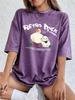 Retro Duck Rabbit Cotton Washed TShirts Womens Summer Oversized Tops Distressed ONeck Comfortable Tees Basic Womans Clothes