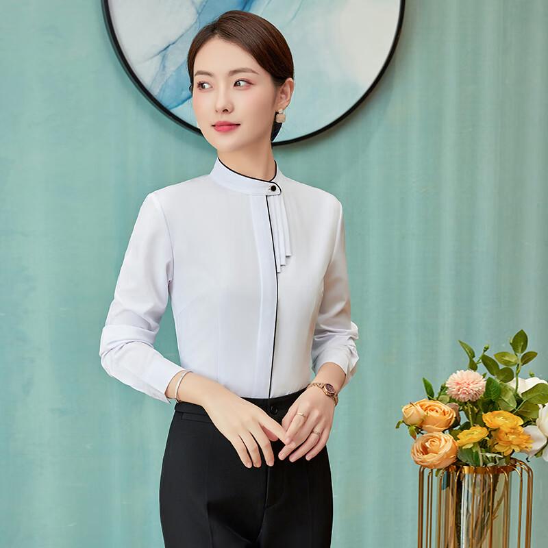 TLUOMAN Women s New Chinese Style Professional Uniform Shirt S
