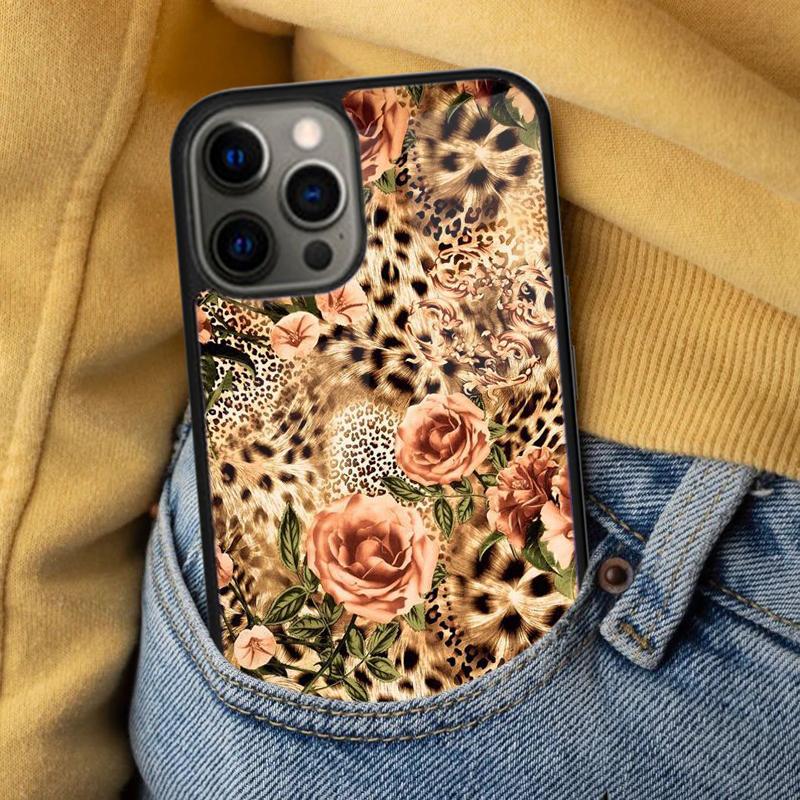 Luxury Tiger Leopard Soft Phone Case for iPhone 17 Air 16e Pro max 15 Pro 13 14 Plus 11 12 MagSafe Magnetic Coque