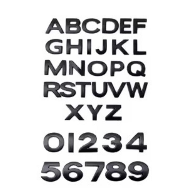 1PC 25mm3D Metal Alphabet Black Badge Letters Numbers Stickers Automobiles Stickers Decoration Car Accessories