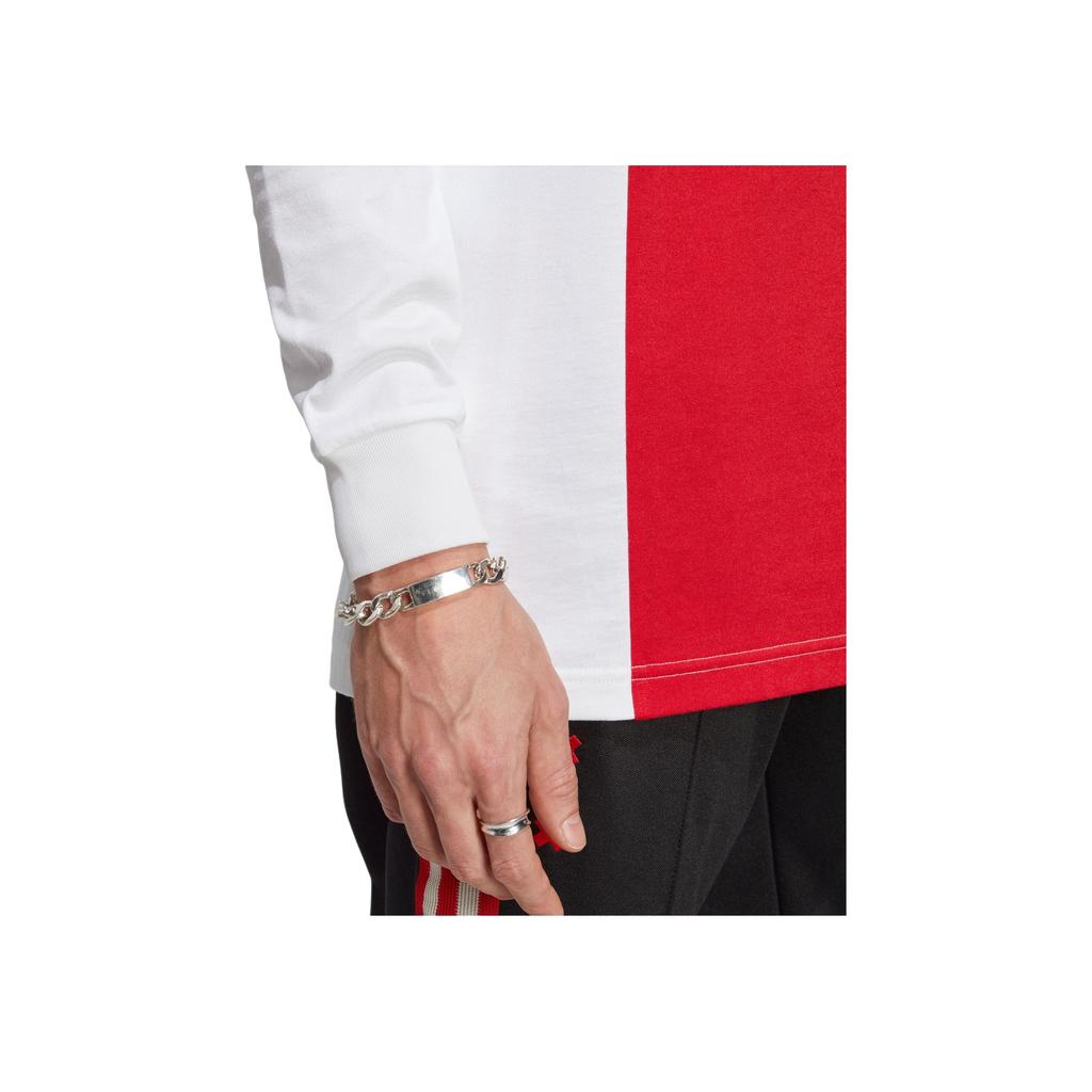 Adidas Alphabet Print Colorblock Crewneck Long Sleeve T-Shirt Men Tops Red IN4723