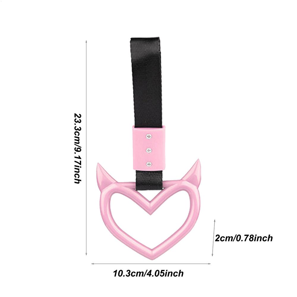 Rear Bumper Warning Ring Ring Devil Heart-Shaped Car Hand Strap Creative Unique Easy To Install Rear Bumper Warning Ring For Car