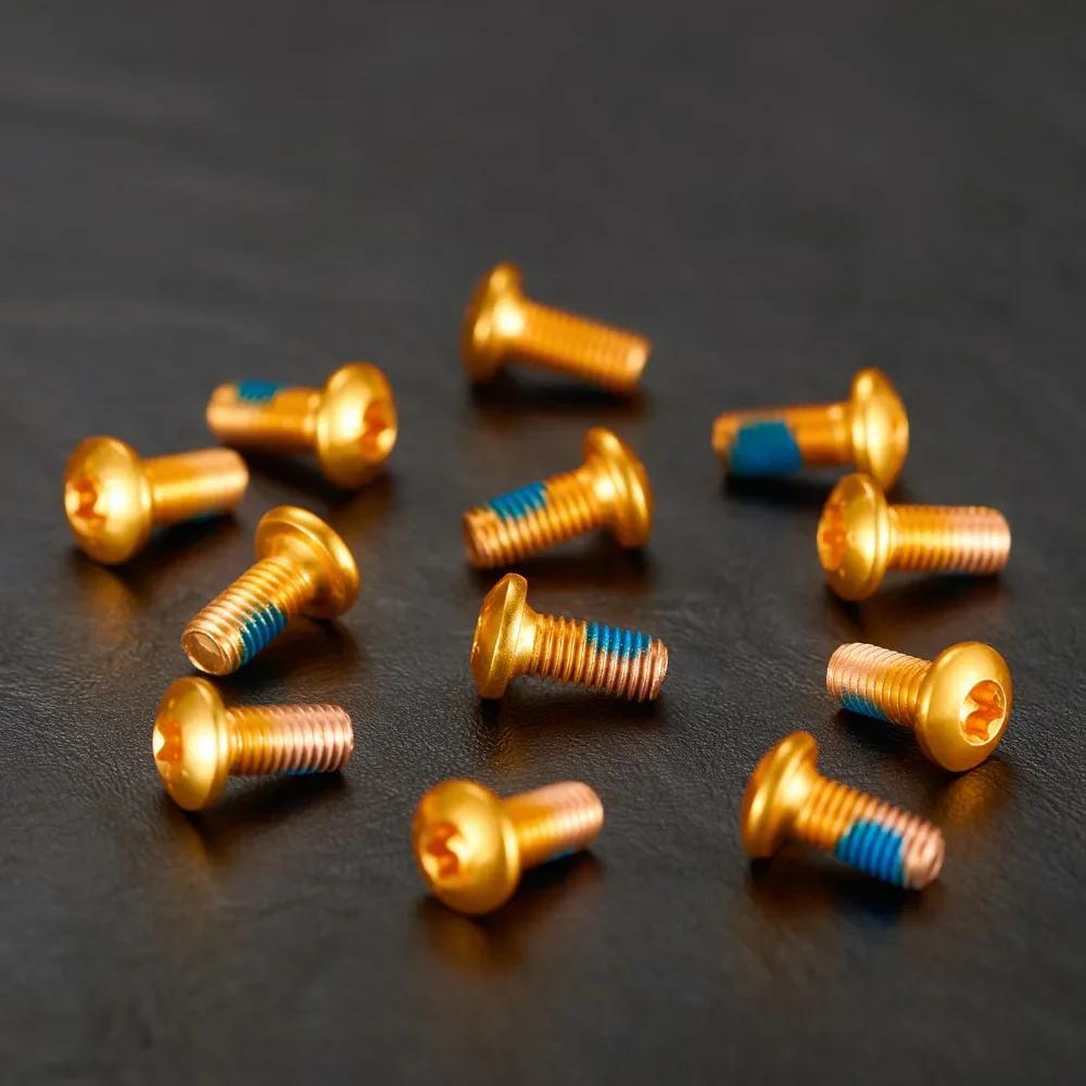 12pcs Colorful Bicycle Disc Brake Rotor Bolts T25 M5x9mm Stainless Steel Road Bike Fixing Screws Part Cycling Accessory
