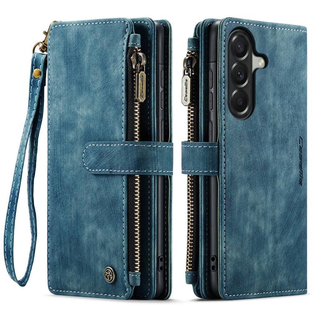 For Samsung Galaxy A37 A57 Case,Wallet Case for Women Men, Durable PU Leather Magnetic Flip Strap Wristlet Zipper Card Holder