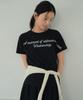 Wednesday Oasis For Woman Note Lettering Semi-Crop Short Sleeve T-Shirt_Black(W26Tp21)