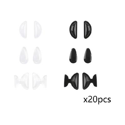 20pairs Comfortable Adhesive Nose Pads Silicone Nonslip for Glasses Easy Application for Glasses Sunglasses Frame