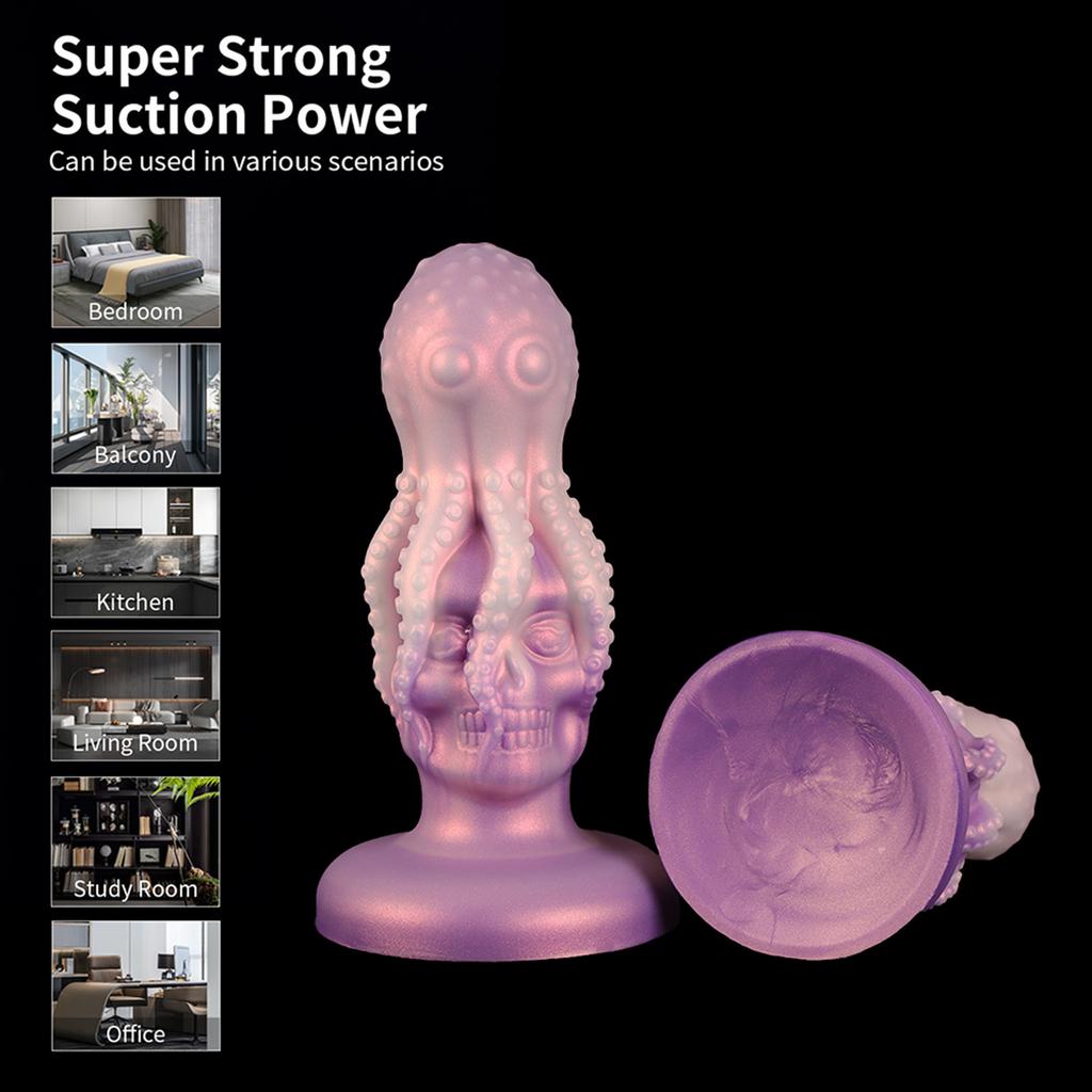 Octopus Holding Skull, Backyard Anal Plug, Anal Dilation, Masturbator, Liquid Silicone Simulated Penis, Adult Sex Products