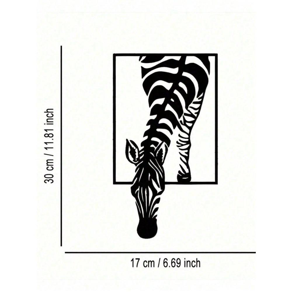 Metal Zebra Wall Art Black White Animal Sculpture Modern Farmhouse Decor Boho Chic Minimalist Wildlife Home Office Gift Indoor Outdoor TY7125-01 разноцветный