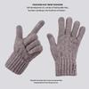 Men Thermal Gloves Winter Touchscreen Fleece Lined Thick Cold Proof Warm Wool Knitted Gloves