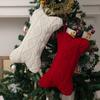 Knit Bone Shape Christmas Stocking Festive Holiday Decor Christmas Tree Decoration Gift Bag adornos de navidad