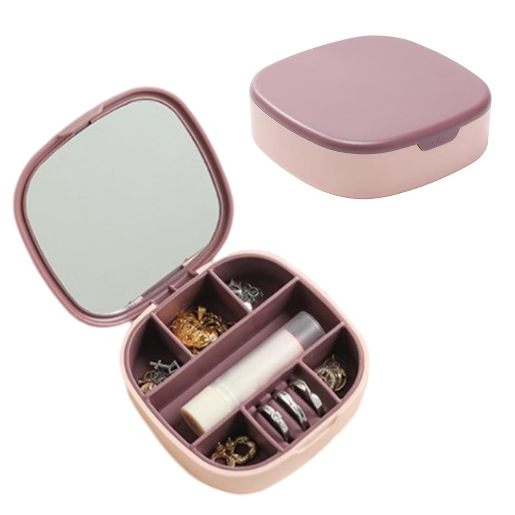 Travel Jewellery Box Portable Small Jewellery Box Organizer with Mirror Mini Jewelry Storage Case for Rings Earrings