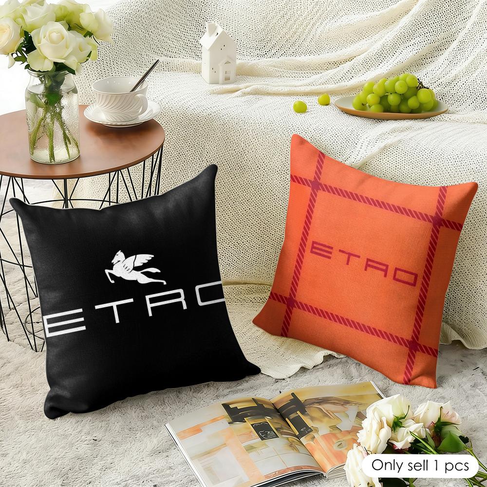 Fashion EETRO Cushion Cover Natural Linen Organic Fabric DoubleSided Printing Sofa Home Decor Gift Pillow Case