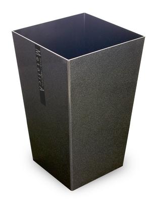 TATSU-CRAFT Metallica M-Square Dustbin, Metallica GM Gunmetal, 6.7L, Stylish, Lidless, Outdoor, Kitchen, Living Room, Slim, Metallic Color, Interior