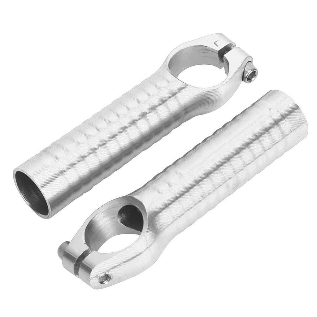 1 Pair 7075 Aluminum Alloy Bicycle Handlebar Grip Bike Bar End Handlebar Ends for Road Mountain Bikessilver