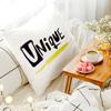 Black Pillowcase Printed  Bedroom Living Room Sofa Cushion Cover