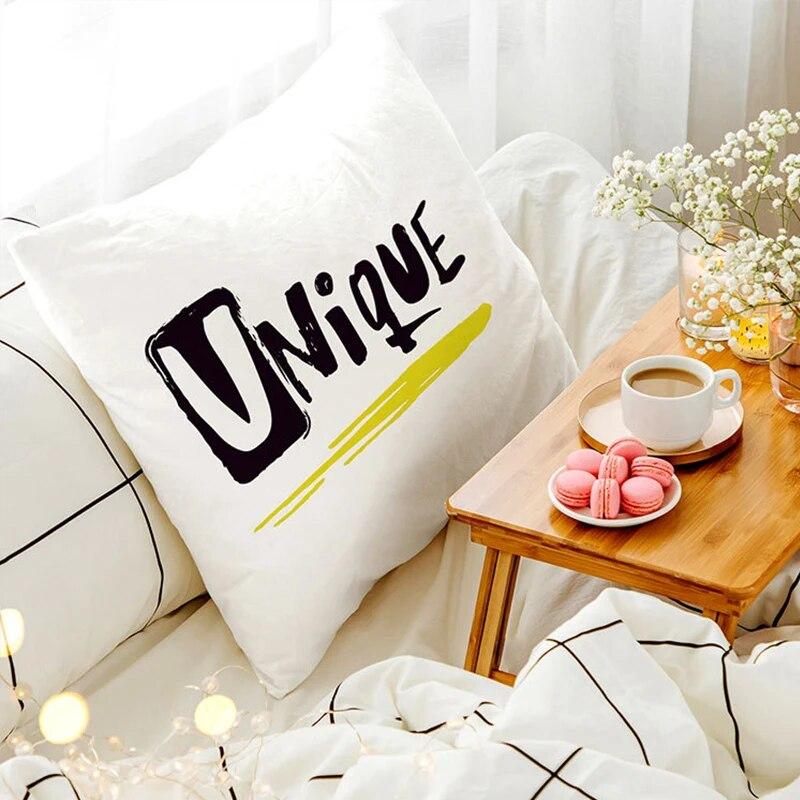 Black Pillowcase Printed  Bedroom Living Room Sofa Cushion Cover