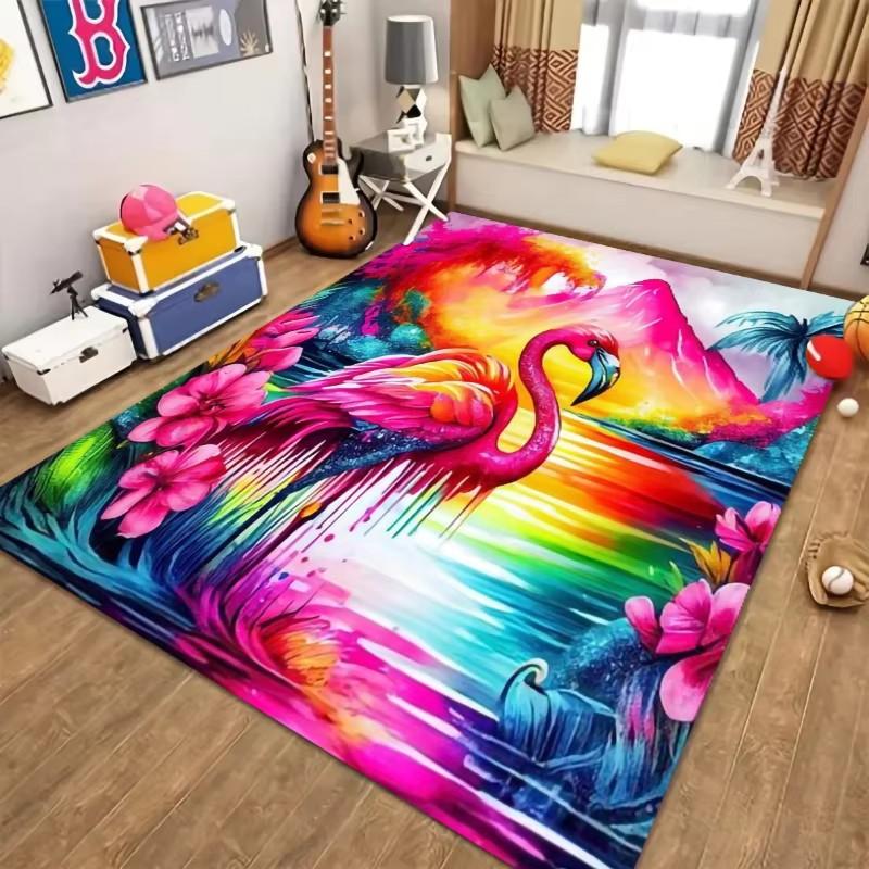 Beautiful Peacock Pattern Carpet for Living Room Non-slip Animal Print Parlour Sofa Floor Large Area Decor Rug Washable Home Mat