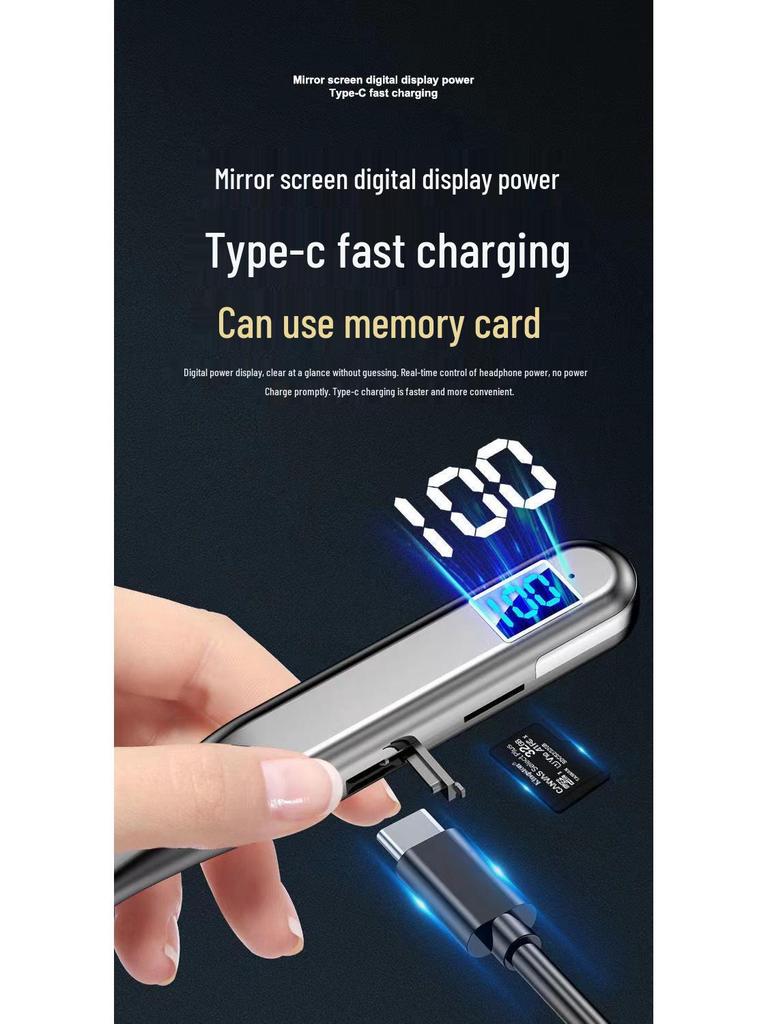 Bluetooth 2025 Neckband Earphones: Wireless, High Sound Quality, Long Battery Life, Perfect for Sports.