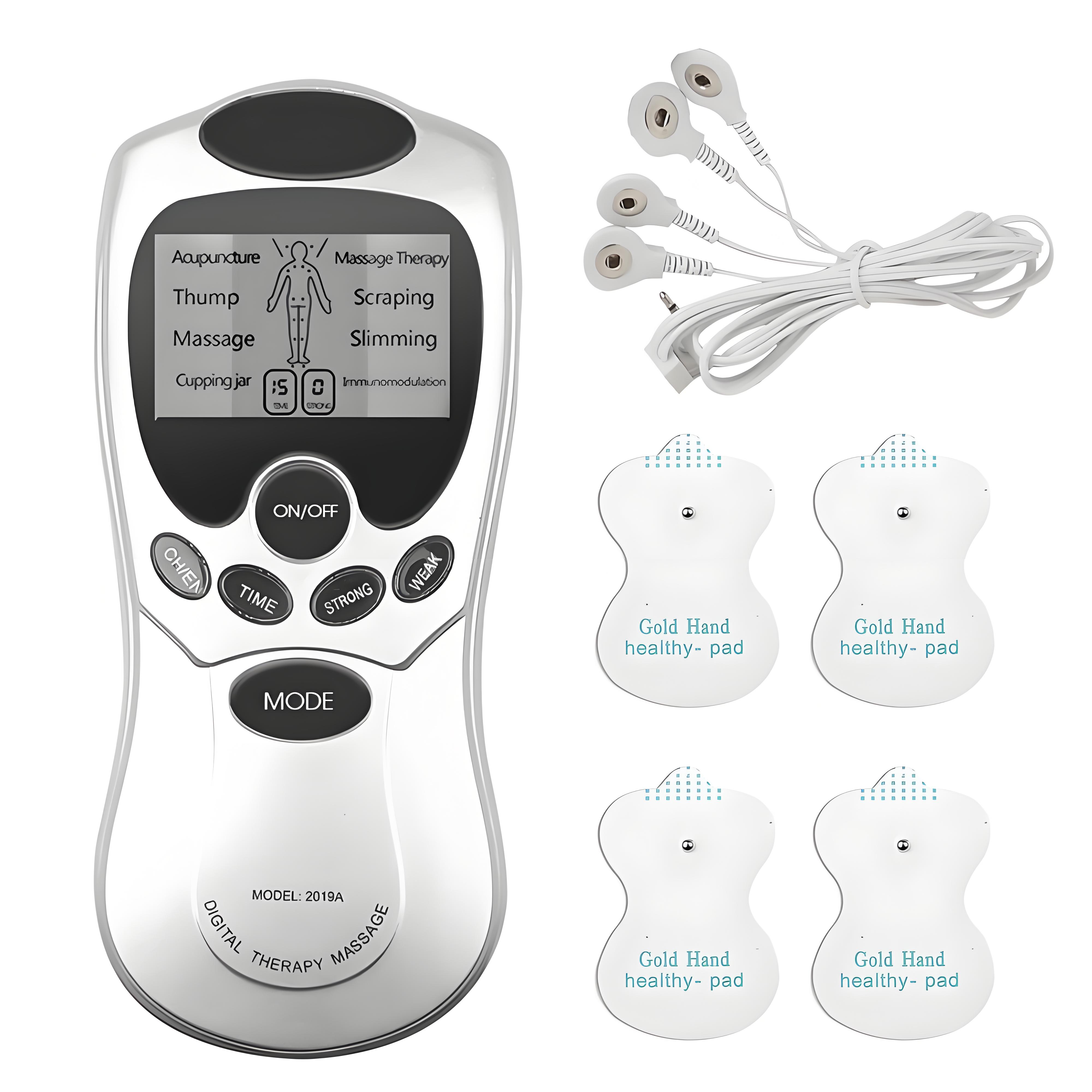 

Портативный цифровой мышечный массажер,стимулирующий аккупунктурный массаж 1 Machine 4 Patches