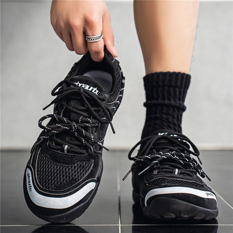 Men Breathable Mesh Shoes Lightweight Summer Walking Sneakers Casual Outdoor Slip On Daily Comfortable Footwear Casual Wear