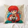 Cartoon R-Ranma1 2 Cushion Cover Summer Coolness Linen Fabric Double-Sided Printing Pillow Case Sofa Home Decor Gift