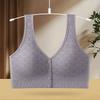 Front Closure Wireless Gathered Vest Style Nursing Bra For Middle Aged Women