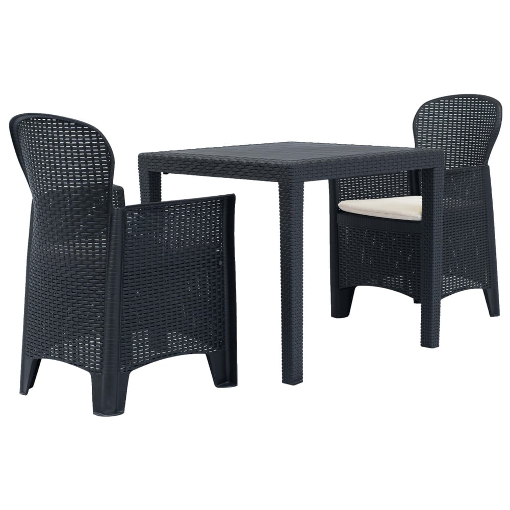 Ensemble de bistro 3 pcs Plastique  Aspect de rotin