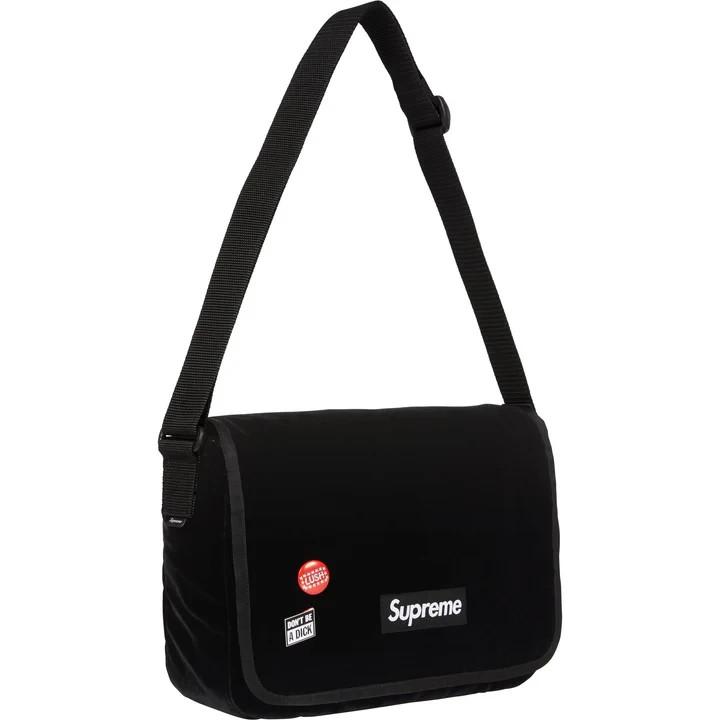 Supreme Velvet Small Messenger Bag Black