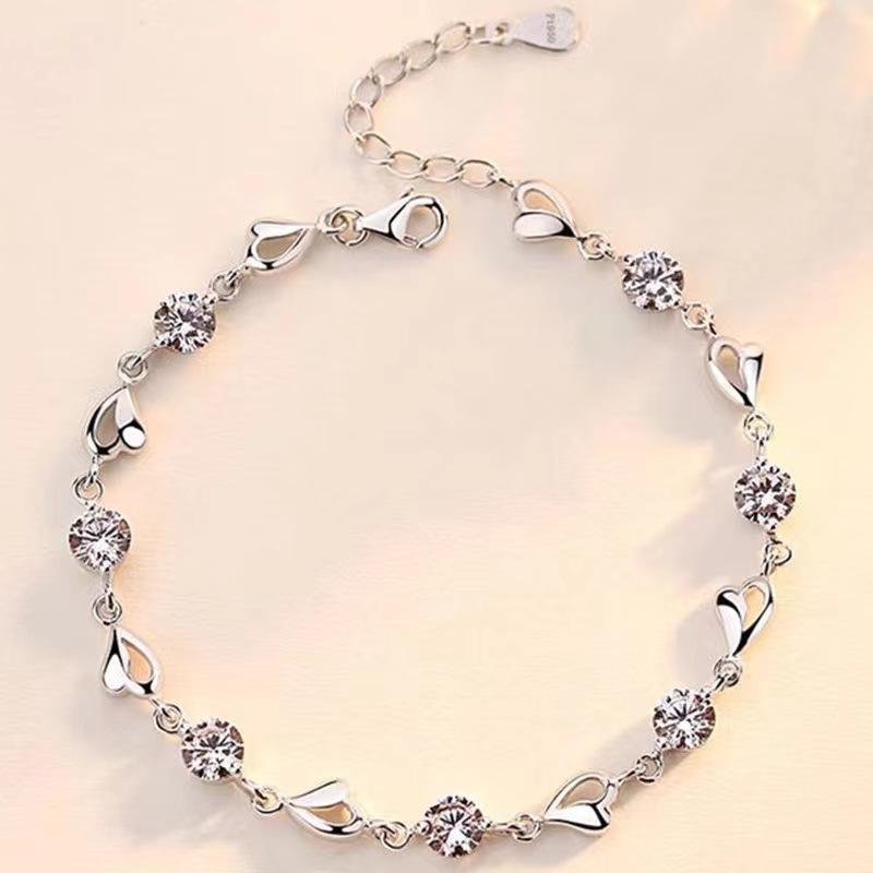 925 Sterling Silver Bracelet Zircom For Women Men Lovely Flower Chain Fashion Wedding Party Cute Lady Nice Jewelry