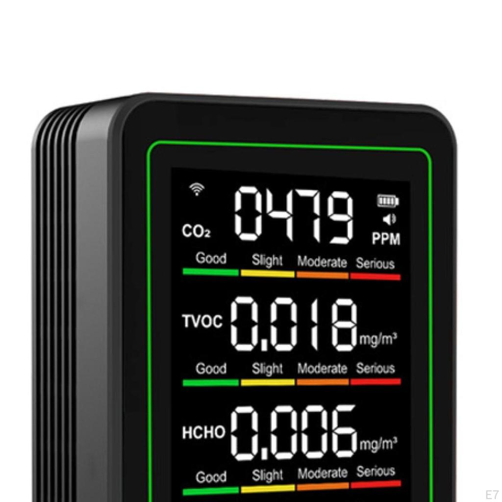 Air Quality Tester Analyzer for Warehouse Plant Indoor Outdoor Detection Black