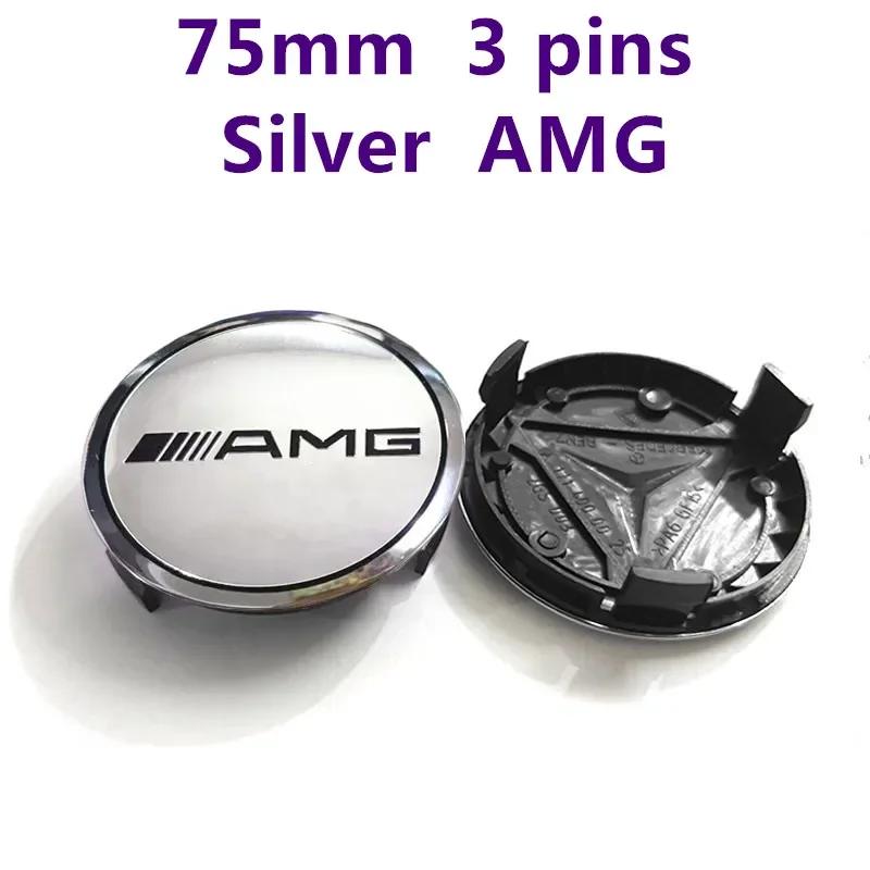 Car Sticker 4pcs Wheel Center Cap 75mm 3 pin AMG Apple Tree New Black Dark Light Blue Wheat Styling Badge For Mercedes Benz Hub