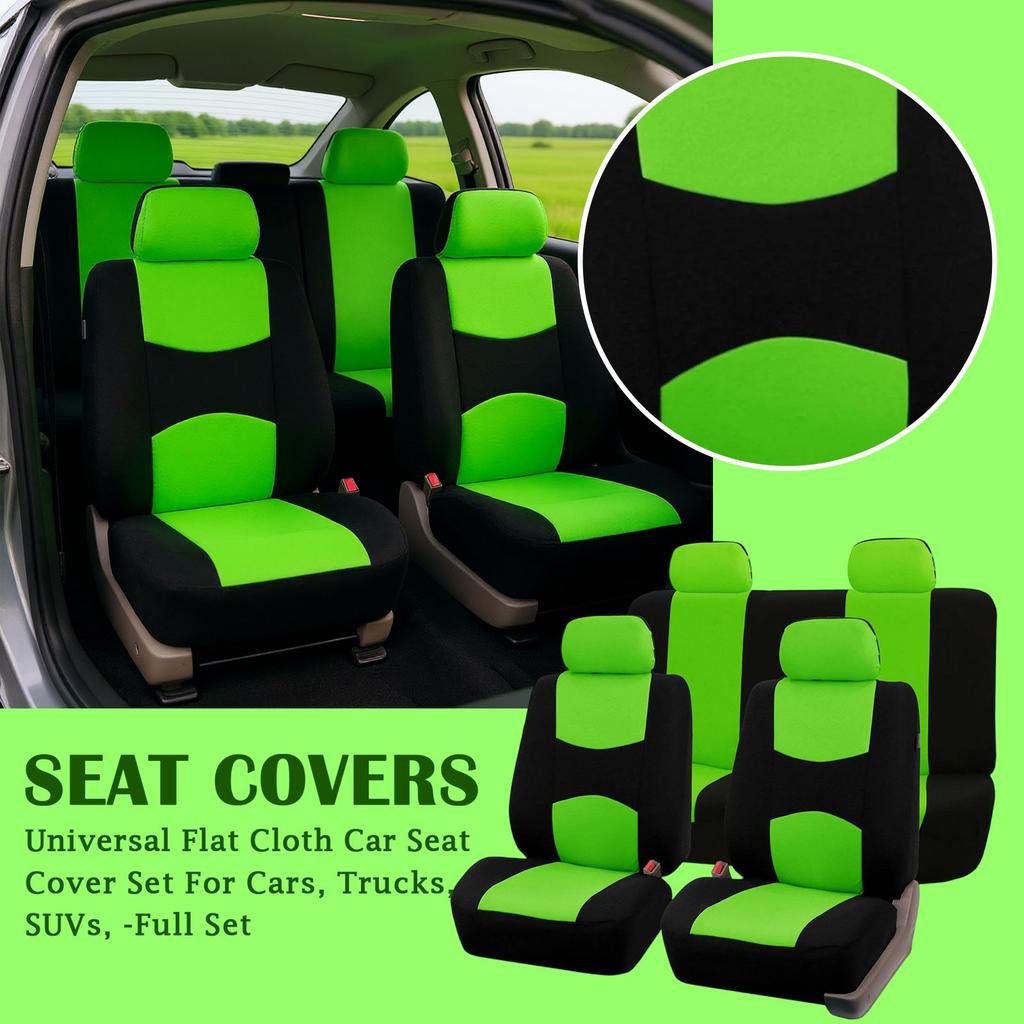 Universal Flat Cloth Car Seat Cover Non-slip Design Front Set