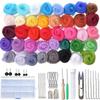 Nadelfilz-Starterset 40 Farben Wollvlies-Set und Nadelfilzwerkzeuge für Handspinnen DIY-Bastelprojekte, Wollfilz-Set für Anfänger Anzeige