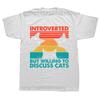 Introverted But Willing To Discuss Cats T Shirt Vintage Funny Design Tshirts 100 Cotton Novelty Tshirt Gift Cat Animal Lovers