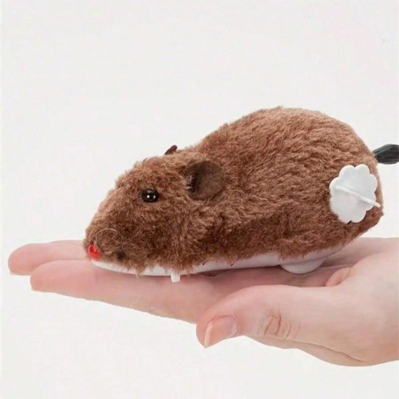 4 Color Cat Toys Wind-up Plush Mouse Toy for Cats and Dogs - Mechanical Movement Cloth Mouse, No Batteries Required