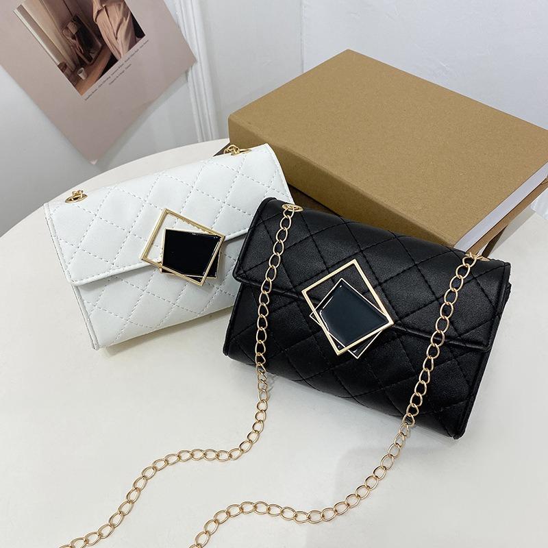 Bag New Square Lock Chain Embroidered Small Square Bag Fashion G Gift Bag Change Bag Women's Bag