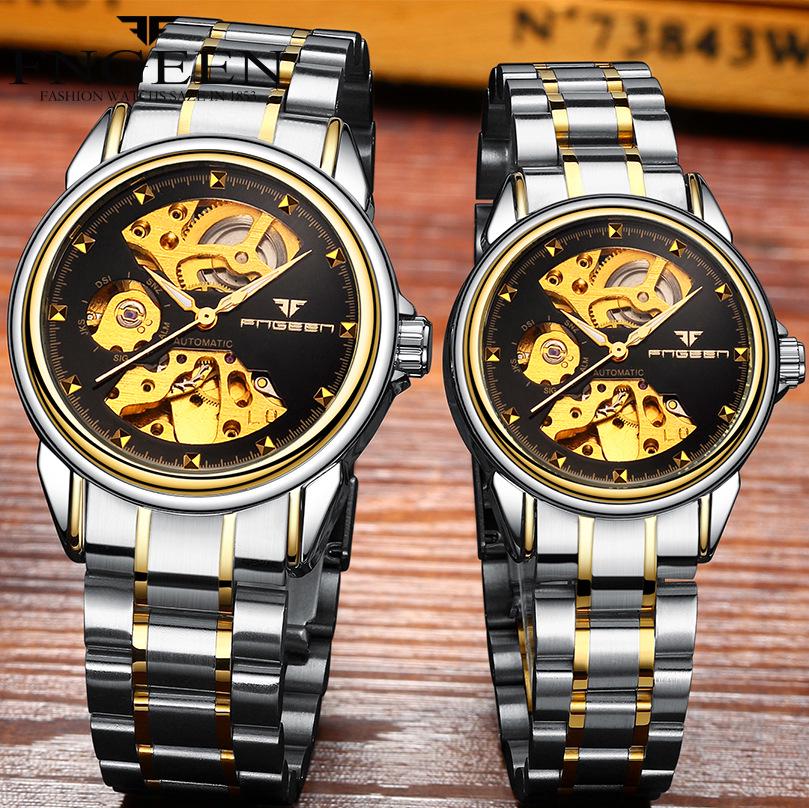 Couple Mechanical Watch Business Double-sided Hollow Men's Watch Waterproof Mechanical Gift Watch