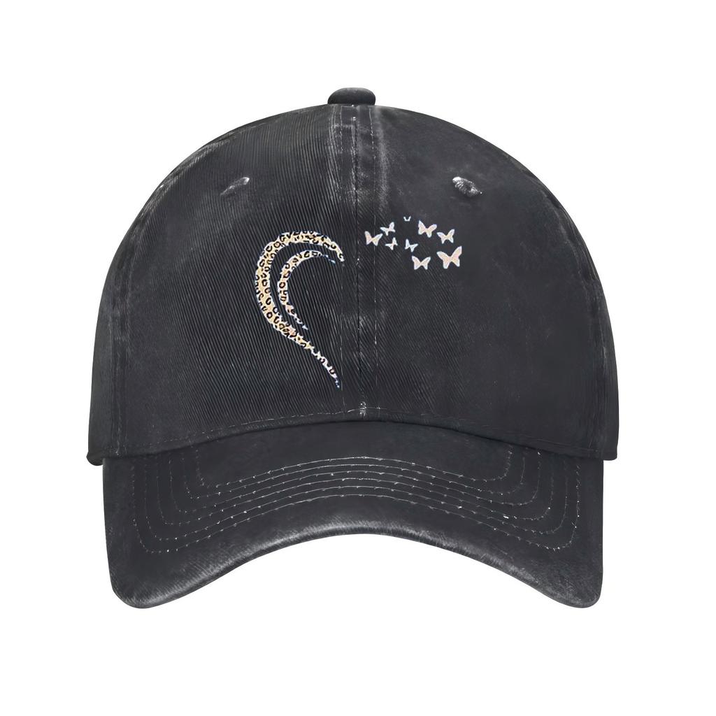 Leopard Heart Butterfly Print Baseball Cap Casual Adjustable Outdoor Sun Hat Unisex Cotton