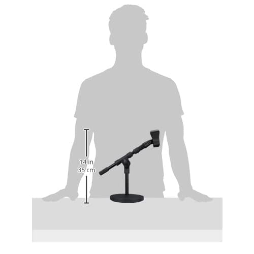 Kingjim SPMS2-BK Speaker and Microphone Compatible Desktop Stand, Black