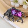 Shell Zodiac Bull Brooch With Embedding Decor For Fashion Accessories